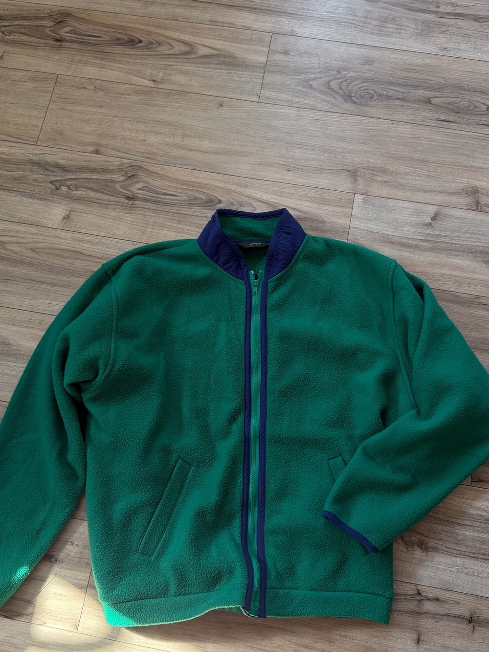 Men's Algonquin Green Fleece Full-Zip Jacket with Blue Trim